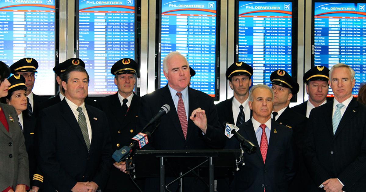 U.S. Rep. Patrick Meehan speaks at a Philadelphia International Airport press conference on December 18. (Photo: Office of U.S. Rep. Meehan)