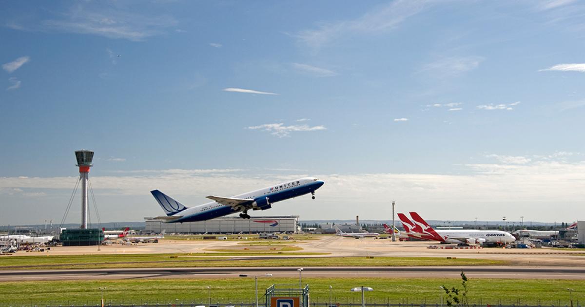 One option proposed for adding a third runway to the UK capital region calls for extending the length of London Heathrow Airport's northerly runway to almost 20,000 feet.