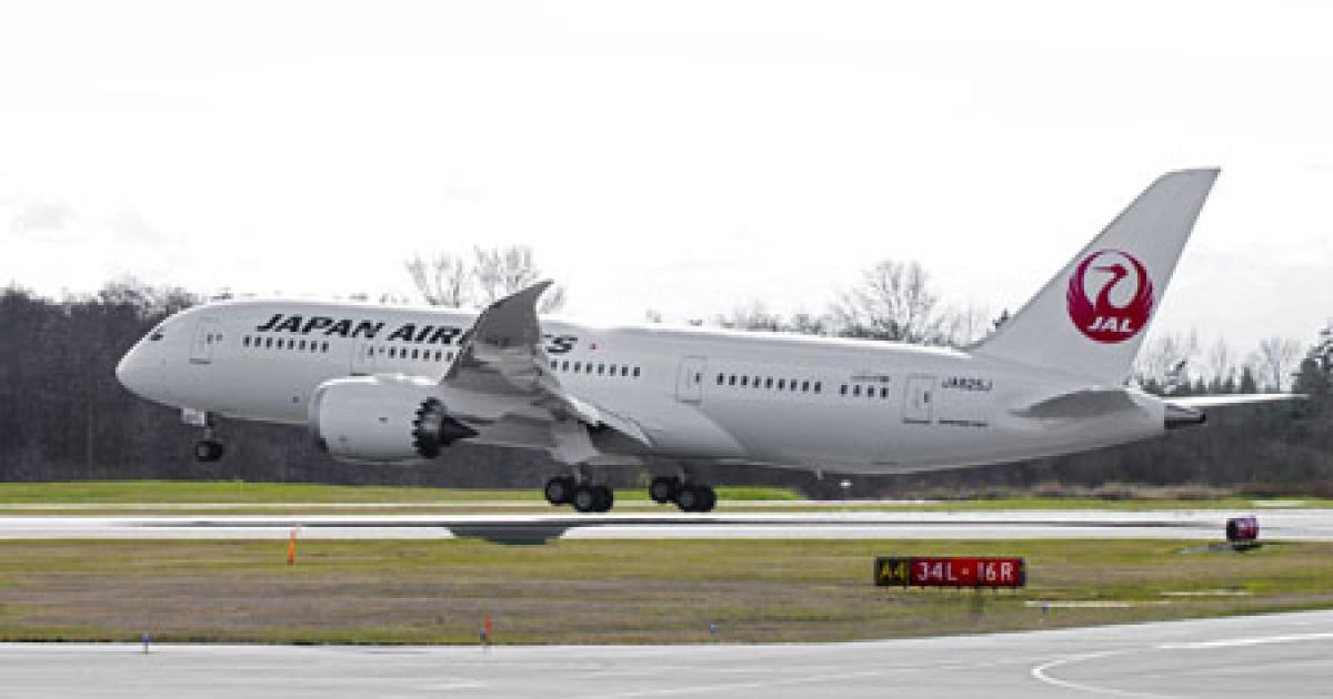 JAL has begun searching for causes of the latest battery incident involving a Boeing 787. (Photo: Boeing) 