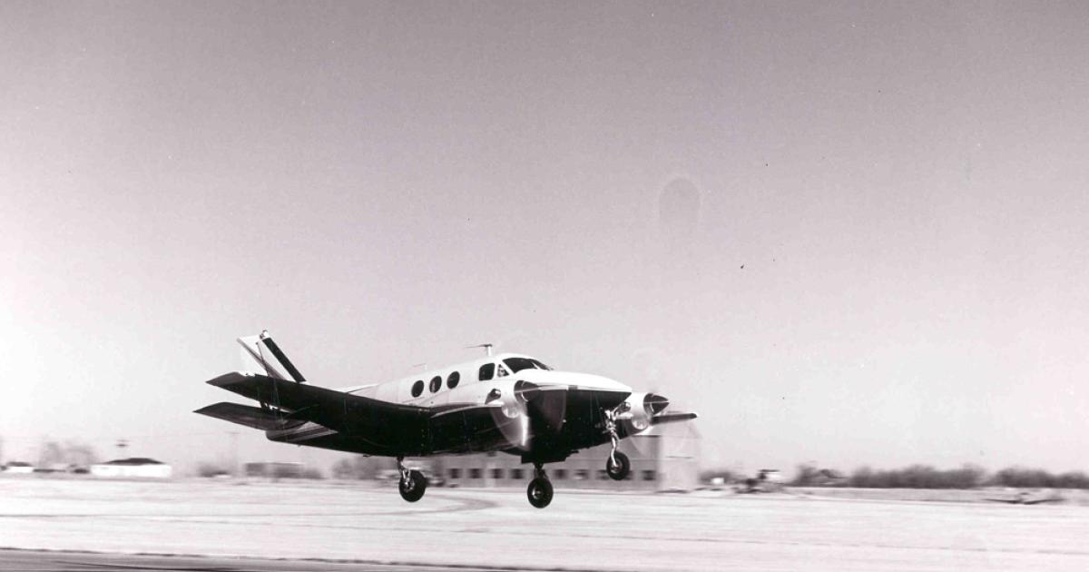 On January 20, Beechcraft celebrated the 50th anniversary of the first flight of its King Air 90. The turboprop twin was certified just four months later, in May 1964, and in the first customer’s hands that July. Nearly 7,200 King Airs have been delivered since, and current-production variants include the Model C90GTx, 250 and 350i. (Photo: Beechcraft)