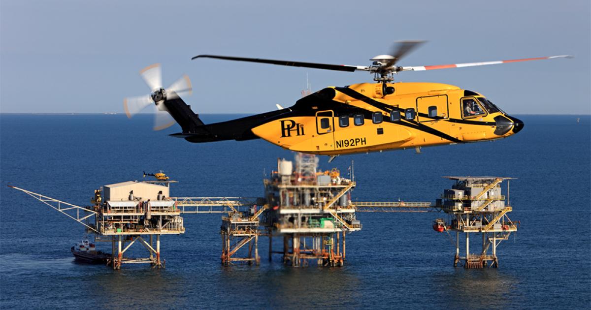 Half of PHI’s S-92s are equipped with the rig approach system.