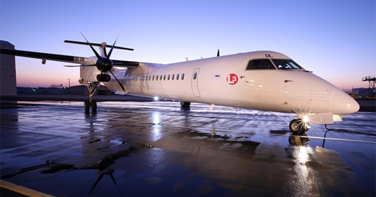L-3 Mission Integration has chosen the Bombardier Q400 regional airliner as the platform for a maritime surveillance aircraft. (Photo: L-3 Mission Integration)
