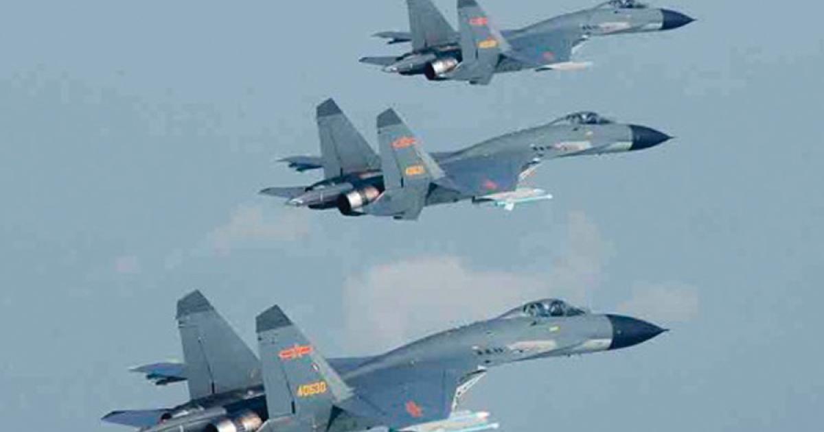 The J-11B is now in widespread service with both the PLAAF and PLANAF, and current production aircraft like these are powered by Chinese engines. The single-seaters are supported by two-seat J-11BS aircraft (via Chinese internet).