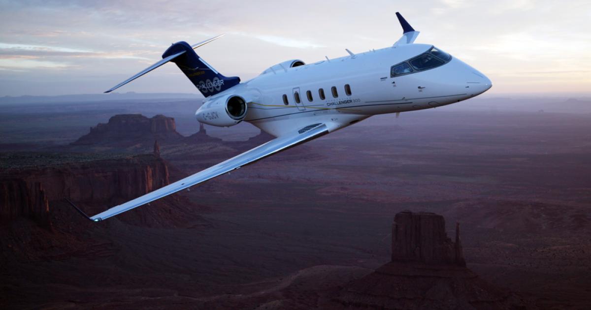 Bombardier's business aircraft division delivered 180 jets last year, the bulk of which included 55 super-midsize Challenger 300s. Overall, it shipped 29 Learjets, 89 Challengers and 62 Globals, compared with 39 Learjets, 86 Challengers and 54 Globals in 2012. (Photo: Bombardier Aerospace)