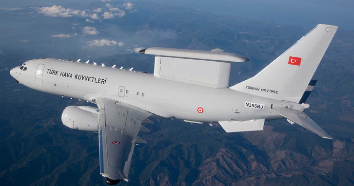 Qatar becomes the fourth customer for the Boeing 737 AEW&C. The company delivered the first aircraft to the Turkish air force in February this year. (photo: Boeing) 