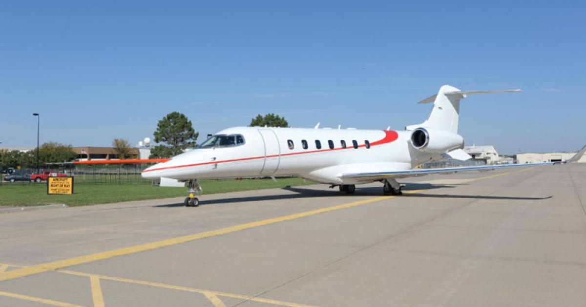 Bombardier Aerospace delayed the March 20 scheduled maiden flight of the Learjet 85 because “the overall conditions were not optimal" in Wichita, where the aircraft was assembled and is being tested. The all-composite twinjet is expected to fly “imminently.” (Photo: Bombardier Aerospace)