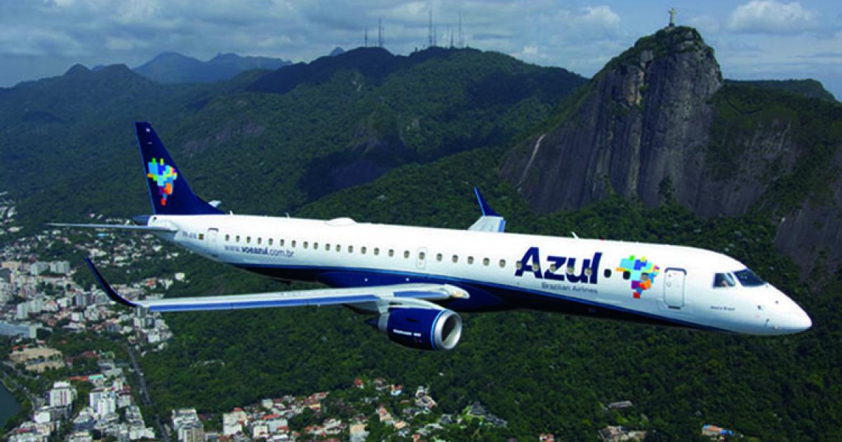 Azul flies 80 Embraer E195s throughout Brazil. (Photo: Embraer)