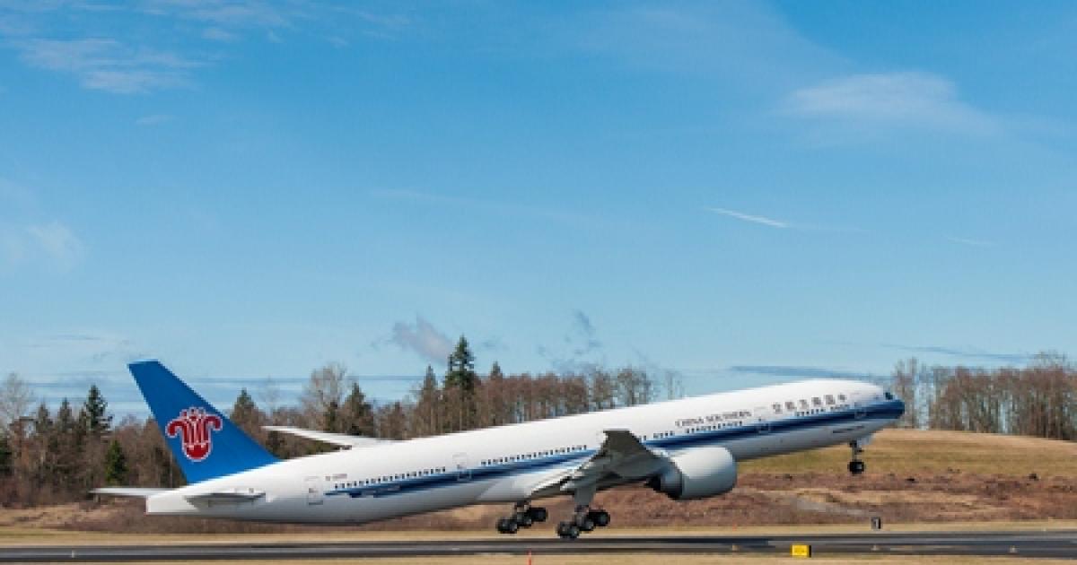 China Southern took delivery of its first Boeing 777-300ER on February 25. (Photo: Boeing)