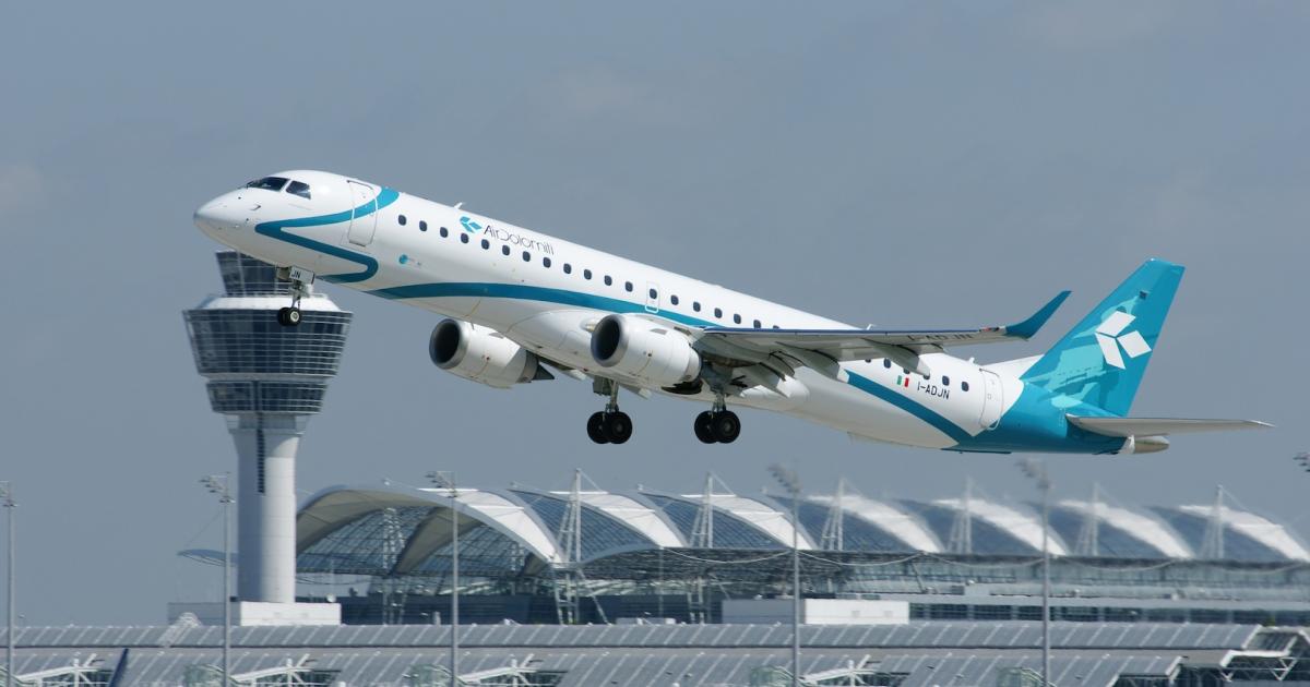 Air Dolomiti flies a fleet of 10 Embraer E195s, primarily out of Munich. (Photo: Air Dolomiti)