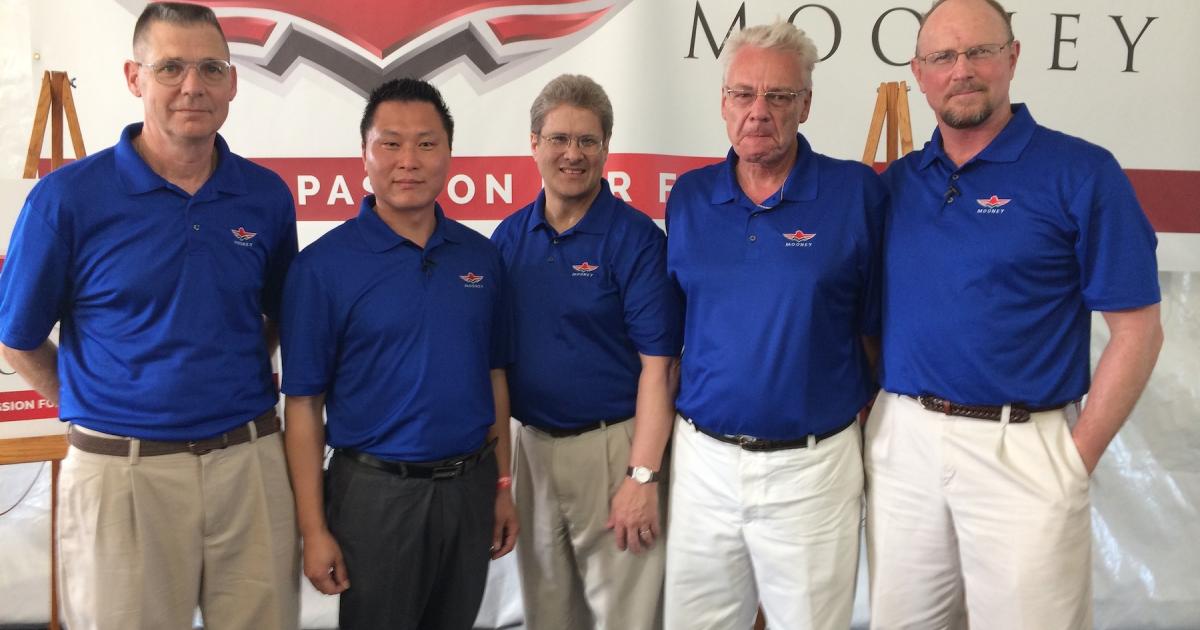 Mooney's new management team (l-r): Chad Nelson, chief manufacturing officer; Jerry Chen, CEO; Dr. Neil Pheiffer, chief technology officer; Barry Hodkin, CFO; and Tom Bowen, COO.