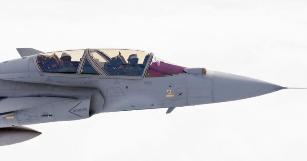 The Skyward G IRST system first flew at the end of March, installed in Gripen 39-7, which is acting as the technology demonstrator and systems prototype for the Gripen E. (Photo: Saab) 