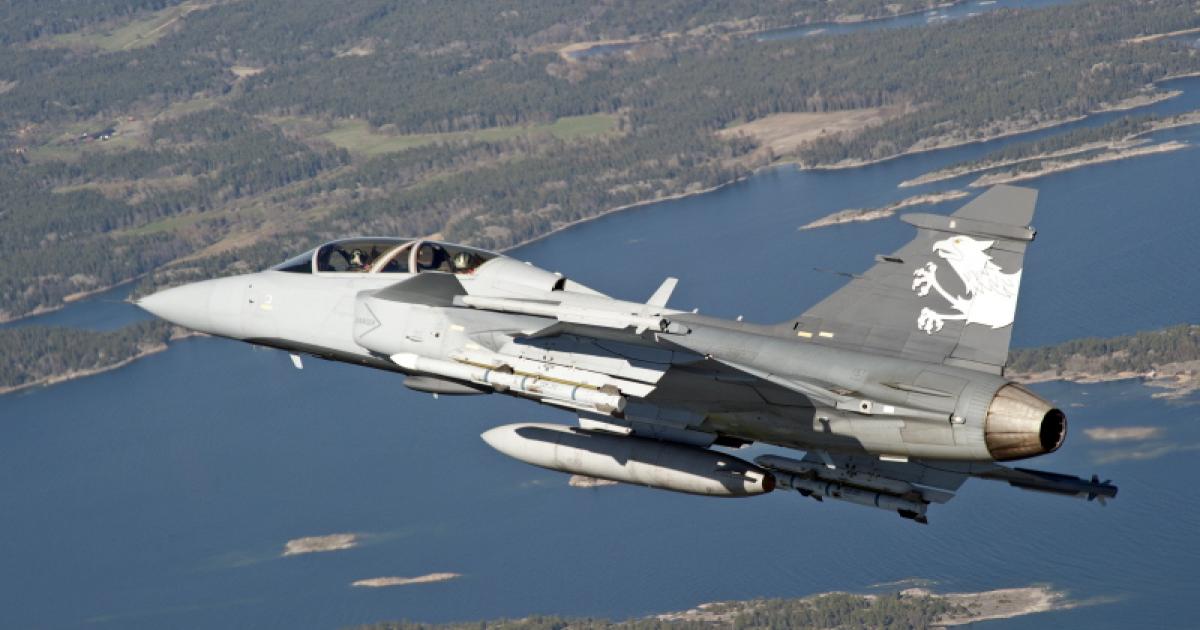 The Saab Gripen EF demonstrator in flight over Sweden. The Swiss people rejected their government's plan to buy 22 of them. (Photo: Saab)