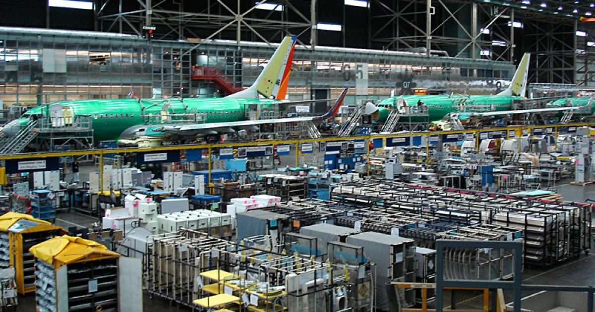Boeing expects production of the 737 in Renton, Washington to reach a rate of 47 a month in 2017. (Photo: Gregory Polek)