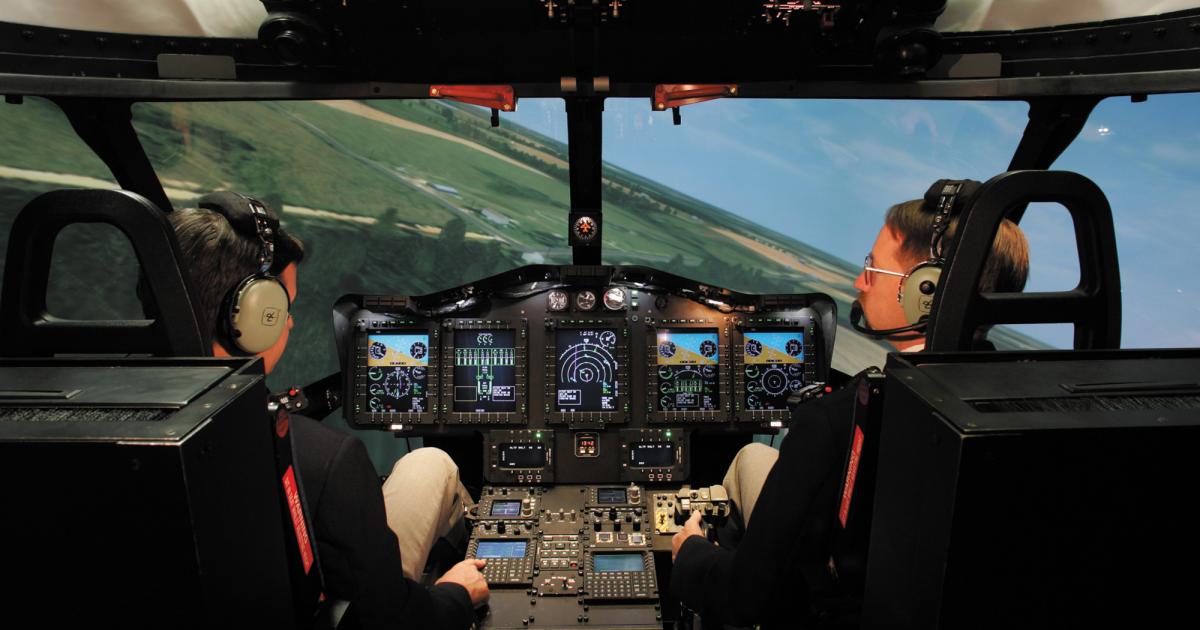 FlightSafety International will deliver its first Level D helicopter simulator to the Middle East by year-end, a Sikorsky S-92 model for the new Infinity Aviation Academy in Riyadh.
