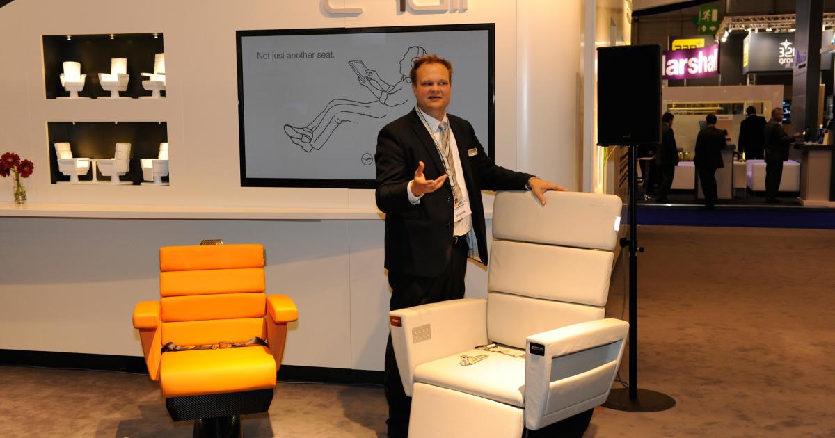 Oliver Thomaschewski, Project Manager A/C Interior VIP & Executive Jet Solutions, introduces a new innovation in VIP seating.