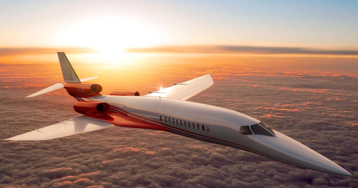 Aerion’s supersonic business jet is now a three-engine model with a larger cabin and more range, reflecting feedback from a recent operators survey. The new Mach 1.6 aircraft's projected range is 4,750 nm, but Aerion is aiming for 5,300 nm. This is up from the original SSBJ’s projected 4,000-nm range. (Photo: Aerion Corp.)