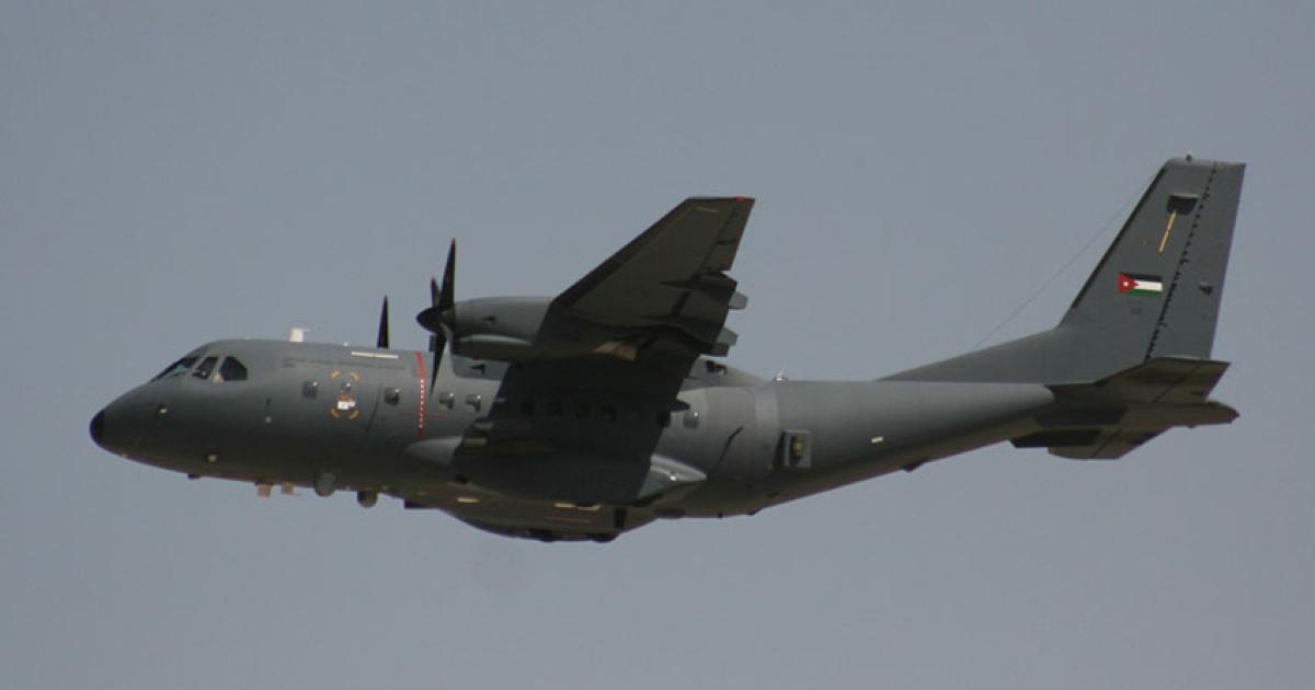 The new AC-235 gunship flew in the opening day demonstration at the SOFEX event in Jordan. (Photo: David Donald)