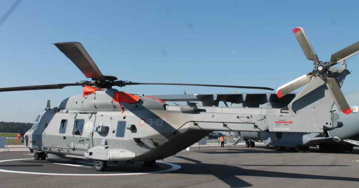 This NH-90 NFH (Naval Flight Helicopter) from the Italian navy was on static display at the ILA Berlin airshow. (Photo: Chris Pocock)