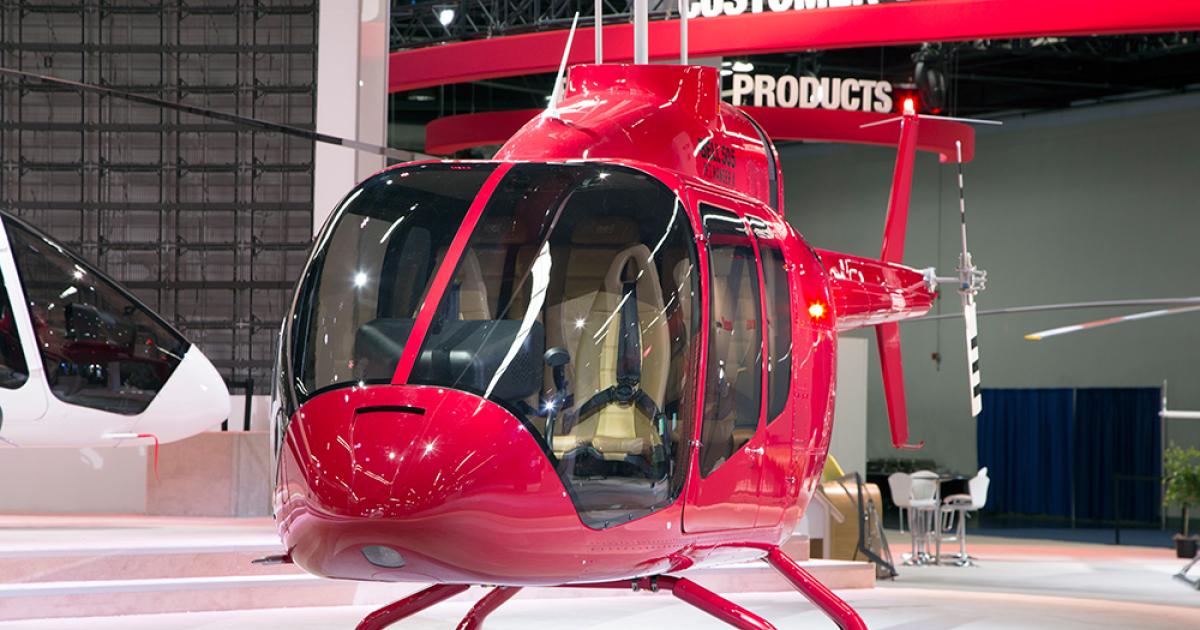 Bell Helicopter will be pursuing initial type certification of its new 505 Jet Ranger X from Transport Canada and will conduct prototype assembly and flight-testing of the light single helicopter from its plant in Mirabel, Quebec. First flight is expected later this year. (Photo: Bell Helicopter)