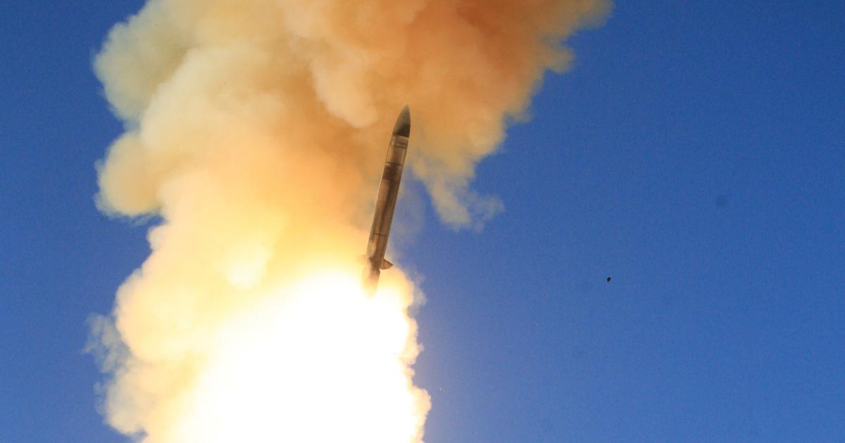 This SM-3 Block IIA test was undertaken at White Sands last October to prove that the larger version of the missile could be fired from a Mk 41 vertical launcher.
