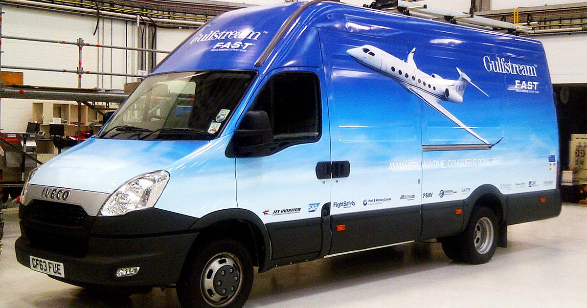 Gulfstream added a rapid-response vehicle, an Iveco cargo van, at Luton. The vehicle can transport up to three technicians to support operators with AOG or other predicaments.