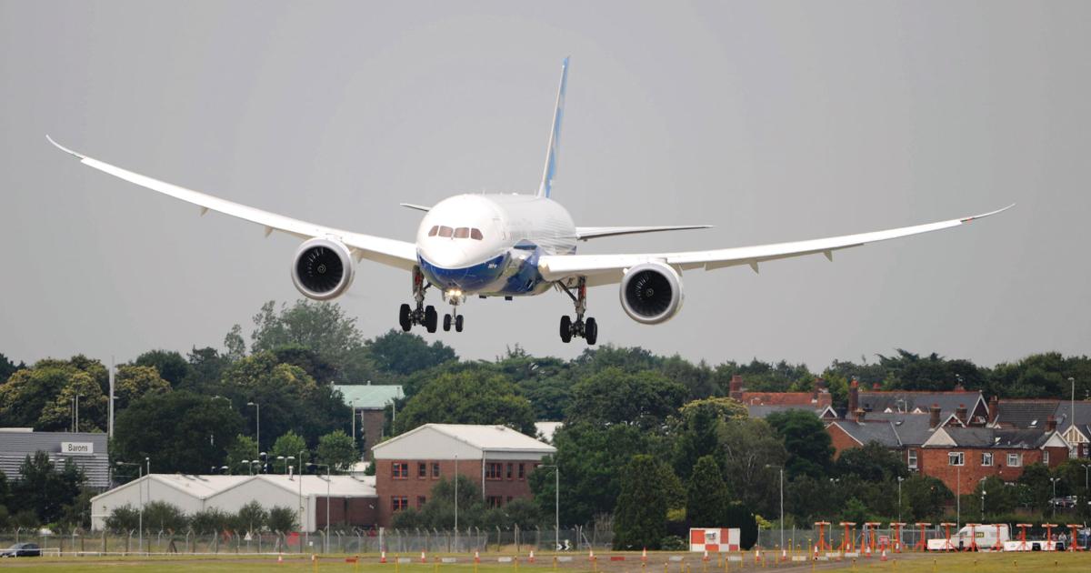 The appearance of Boeing’s 787-9 upgraded Dreamliner here is serving as fodder for the U.S. company to attack its primary rival, Airbus.