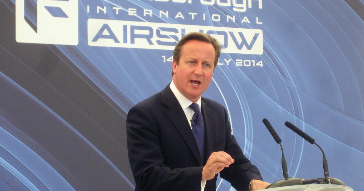 UK Prime Minister David Cameron visited the Farnborough International Airshow on Monday. (Photo: David Donald)