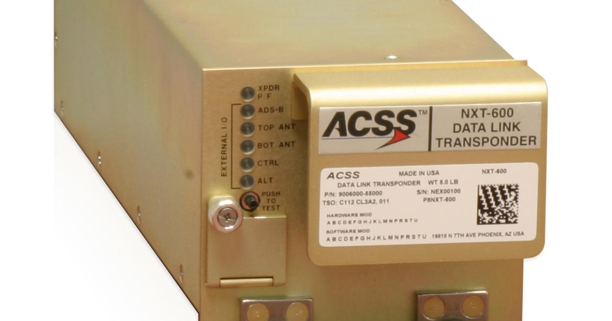 Helping meet the ADS-B mandate are ACSS’s ADS-B out NXT series transponders, which recently received FAA TSO approval. [Photo: L-3 ACSS]
