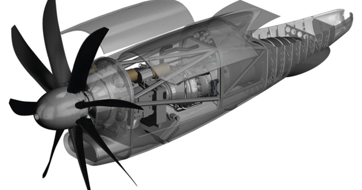 Pratt’s envisioned NGRT engine would feature an all-new compressor, a miniaturized version of P&W’s Talon combustor and possibly an eight-blade propeller. 