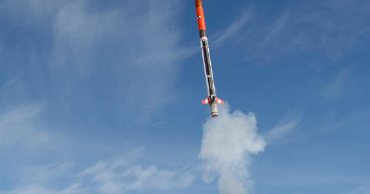 An instrumented CAMM round demonstrates its soft-launch capability during tests conducted at Vidsel in April 2013. Recently the missile has performed its first guided trials (Photo: MBDA)