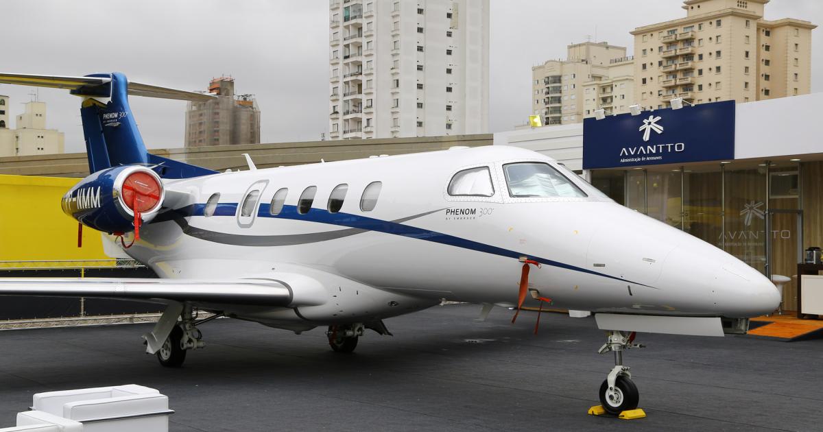 Avantto's Combo program allows fractional owners to combine their shares in a jet, such as this Embraer Phenom 300, with shares in rotorcraft, as well.