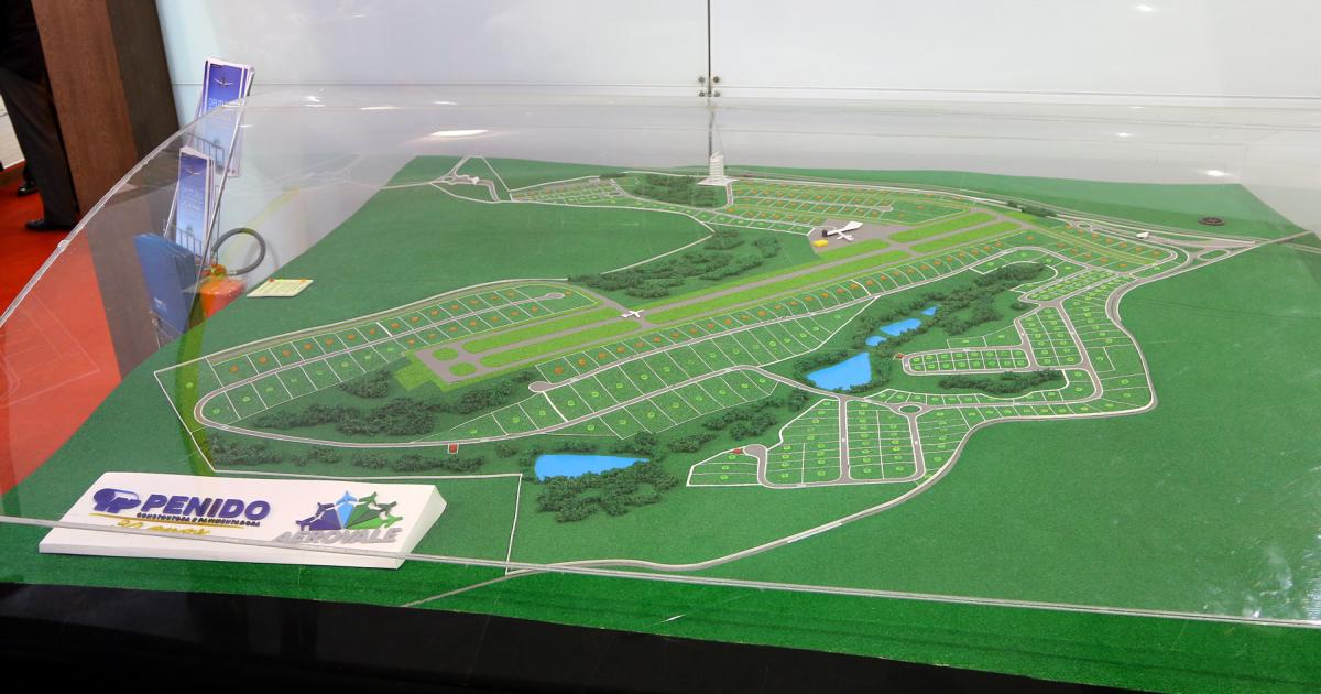 This model of the Aerovale Airport, now under development, appeared at the sponsor's booth during LABACE. Reportedly, construction is nearly completed on the single Runway 16-34.