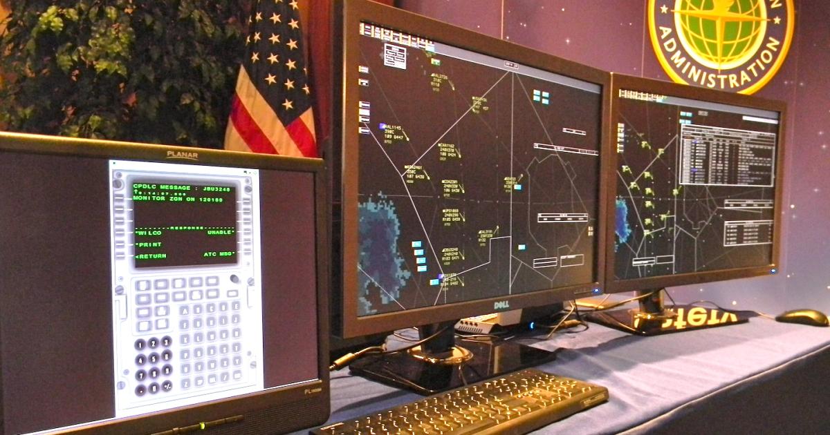 Controller-pilot data communications, depicted here in an FAA exhibit, will be a NextGen near-term priority. (Photo: Bill Carey)