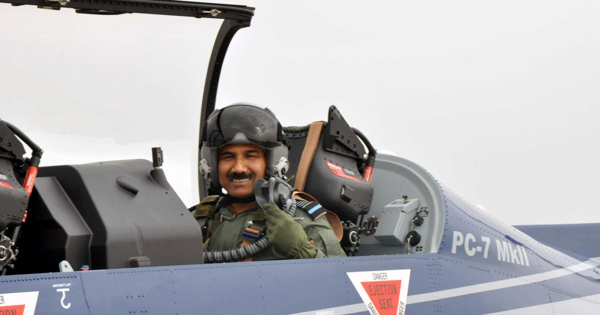 Indian Air Force chief of staff Air Chief Marshal Arup Raha flew the Pilatus PC-7 Mk II at the Air Force Academy, Dundigal, Hyderabad in June this year.