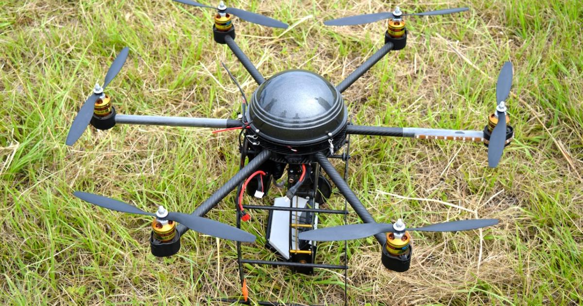 European regulators have expressed concern about a potential disruption to airline traffic posed by small UAVs such as this Elevated Horizons Agri6 "multicopter." 