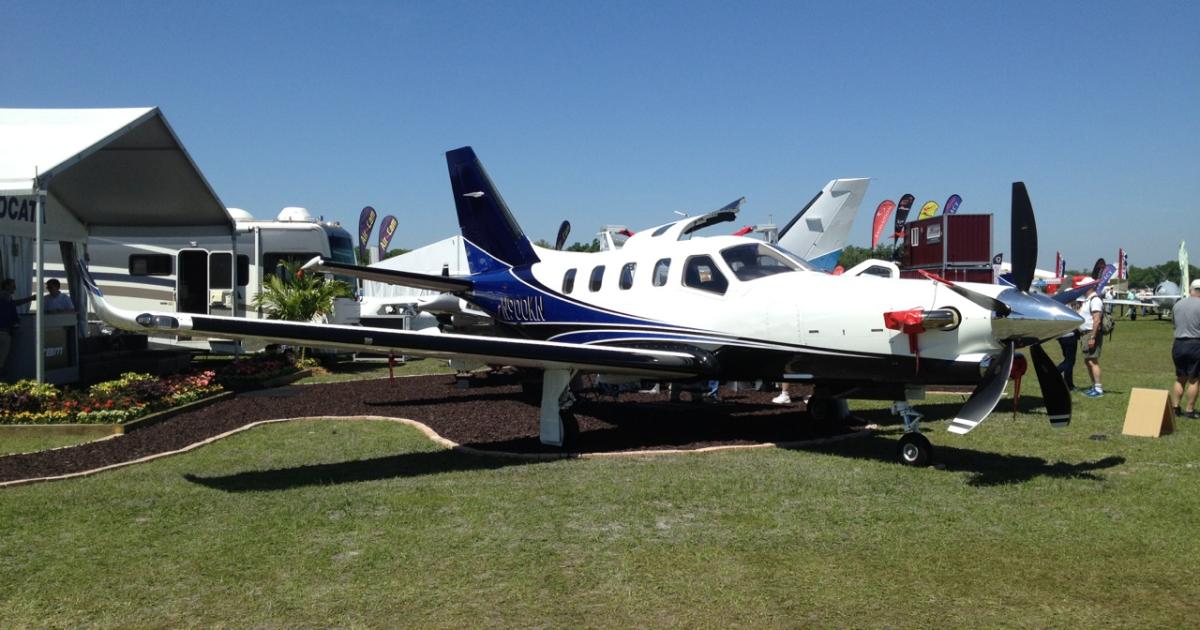 N900KN, the first Daher-Socata TBM 900 delivered to a customer, crashed in the Caribbean Sea on September 5 after overflying its intended destination of Naples, Fla., on a flight from Rochester, N.Y. Aircraft owner Larry Glazer, a Rochester-based real-estate developer, and his wife were reportedly aboard the ill-fated flight. (Photo: Chad Trautvetter/AIN)
