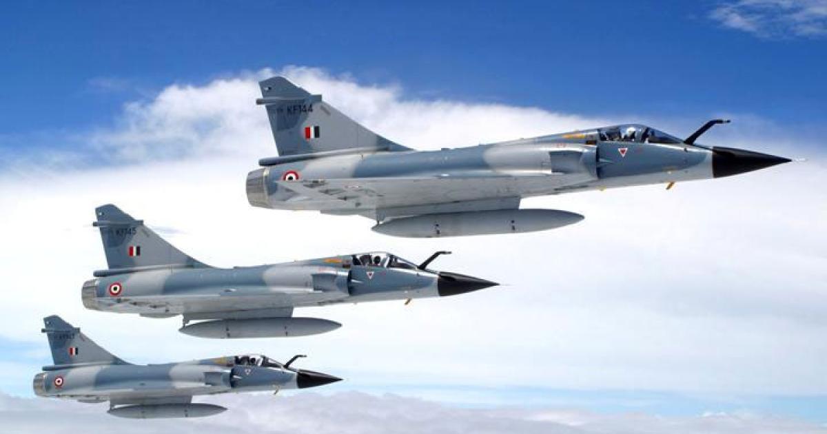 An upgrade to the Indian Air Force Mirage 2000 fleet is progressing, but a quarter of the unmodified aircraft are grounded for lack of spares. (Photo: Indian Air Force)