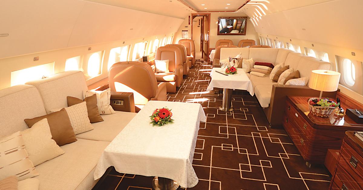 This Airbus ACJ319 lounge is among the recent accomplishments of Jet Aviation’s Basel completions team.