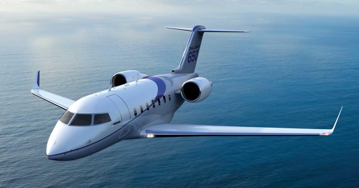 Bombardier expects to begin deliveries of the Challenger 650 in next year’s second quarter.