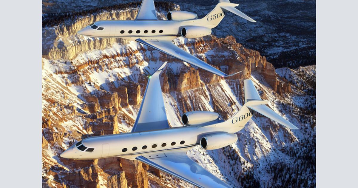 The new Gulfstream G500 and G600 jets will bridge a gap between the existing G450/550 models and the G650 flagship. (Photo: Gulfstream)