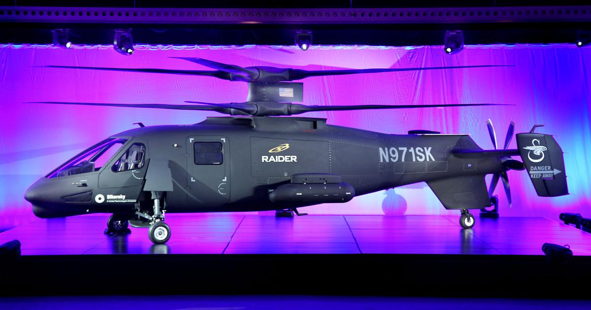 The Sikorsky S-97 Raider was displayed in public for the first time at a ceremonial rollout on October 2. (Photo: Sikorsky)