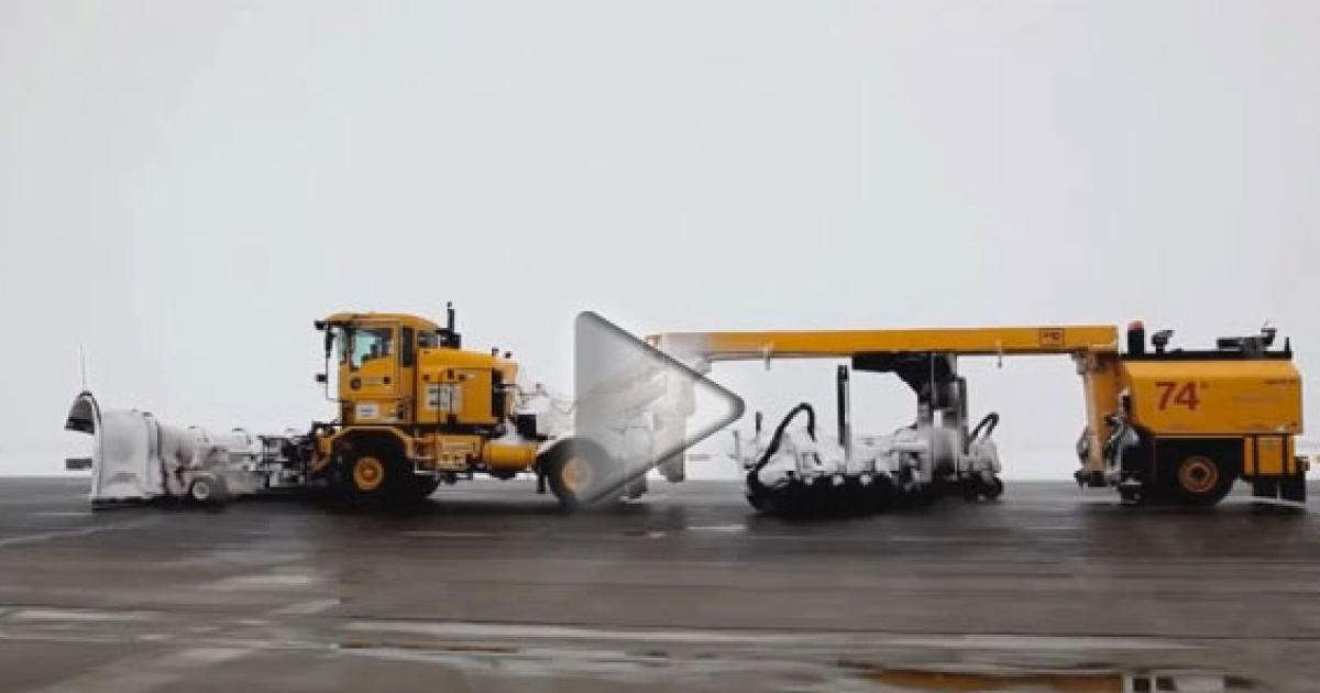 Keeping the primary runway clear at all times is essential for winter operations.