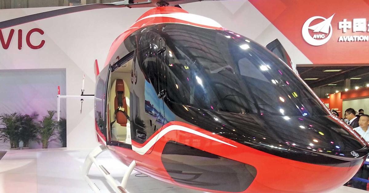 Avicopter showed off its new light twin, the AC3X2, last month at the biennial Zhuhai airshow.