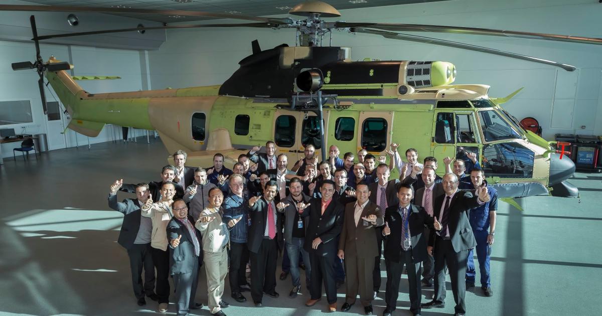 Airbus Helicopters handed over the first of six EC725s for the Indonesian Air Force at Marignane last month. 