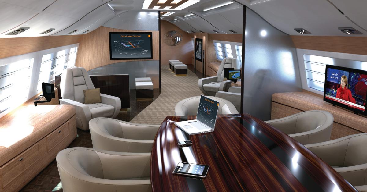 Falcon Aviation Services of Abu Dhabi has been selected as the preferred cabin supplier for Rockwell Collins Venue VIP cabin management and entertainment systems. Available for three years, Venue is controlled with passengers’ Apple iOS devices.  