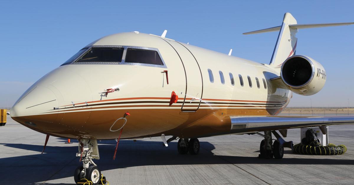 Boutsen has this low-time Challenger 604 for sale at MEBA 2014.

