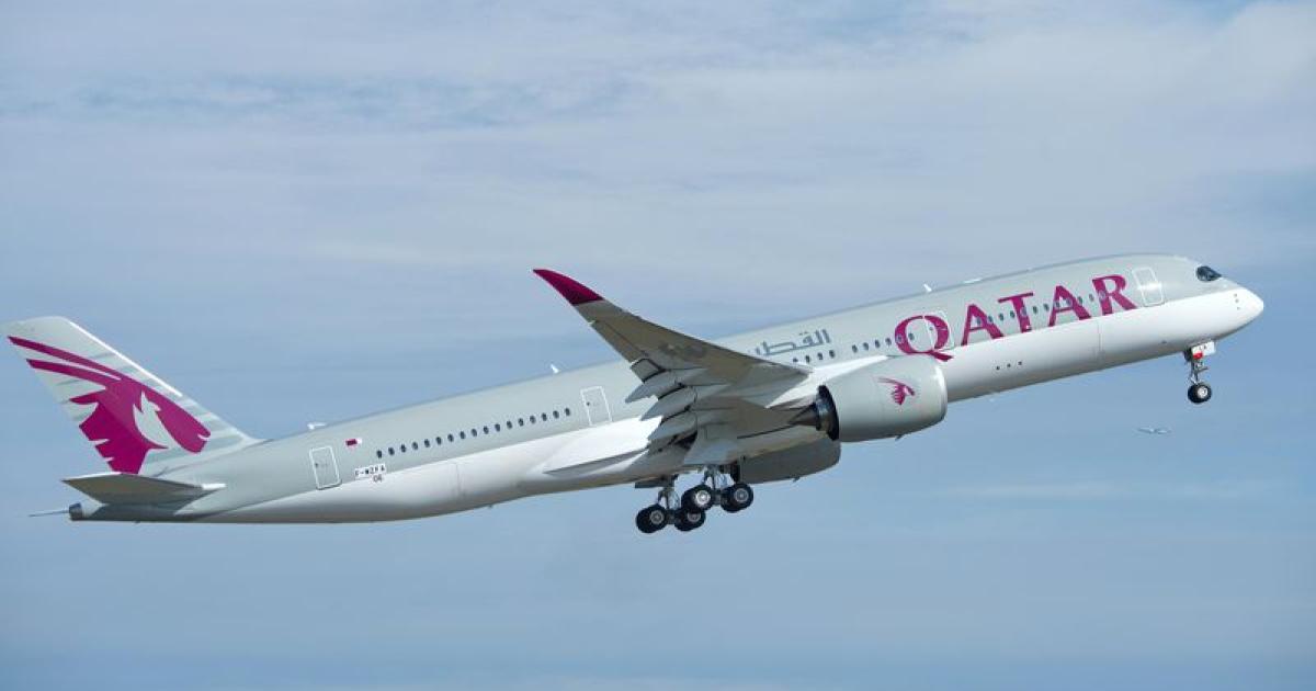 Qatar Airways' first A350-900 takes flight for the first time on October 16. (Photo: Airbus)