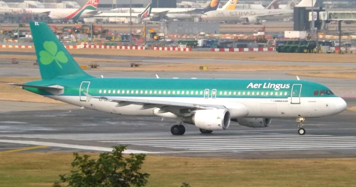An Aer Lingus Airbus A320 taxis at London Heathrow Airport (Photo: Flickr: <a href="http://creativecommons.org/licenses/by/2.0/" target="_blank">Creative Commons (BY)</a> by <a href="http://flickr.com/people/markyharky" target="_blank">markyharky</a>)