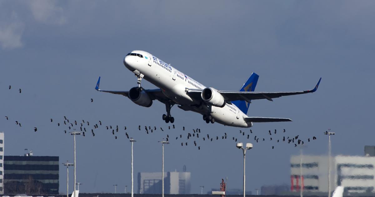 An Air Astana Boeing 757 takes off from Amsterdam Schiphol International Airport. (Photo: Flickr: <a href="http://creativecommons.org/licenses/by-sa/2.0/" target="_blank">Creative Commons (BY-SA)</a> by <a href="http://flickr.com/people/44939325@N02" target="_blank">maarten-sr</a>)