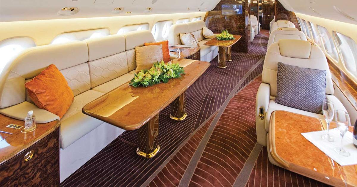 The VIP-configured Superjet 100 offers room for 19 passengers. Photo: Sukhoi
